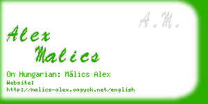 alex malics business card